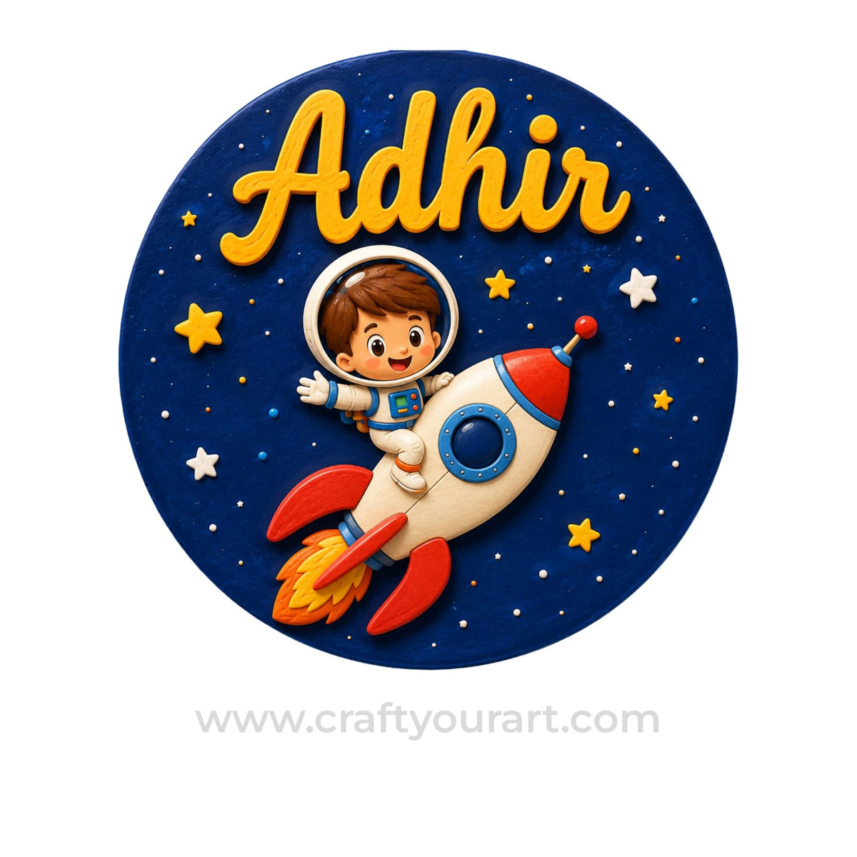 Space Theme kids Nameplate MDF Design 20