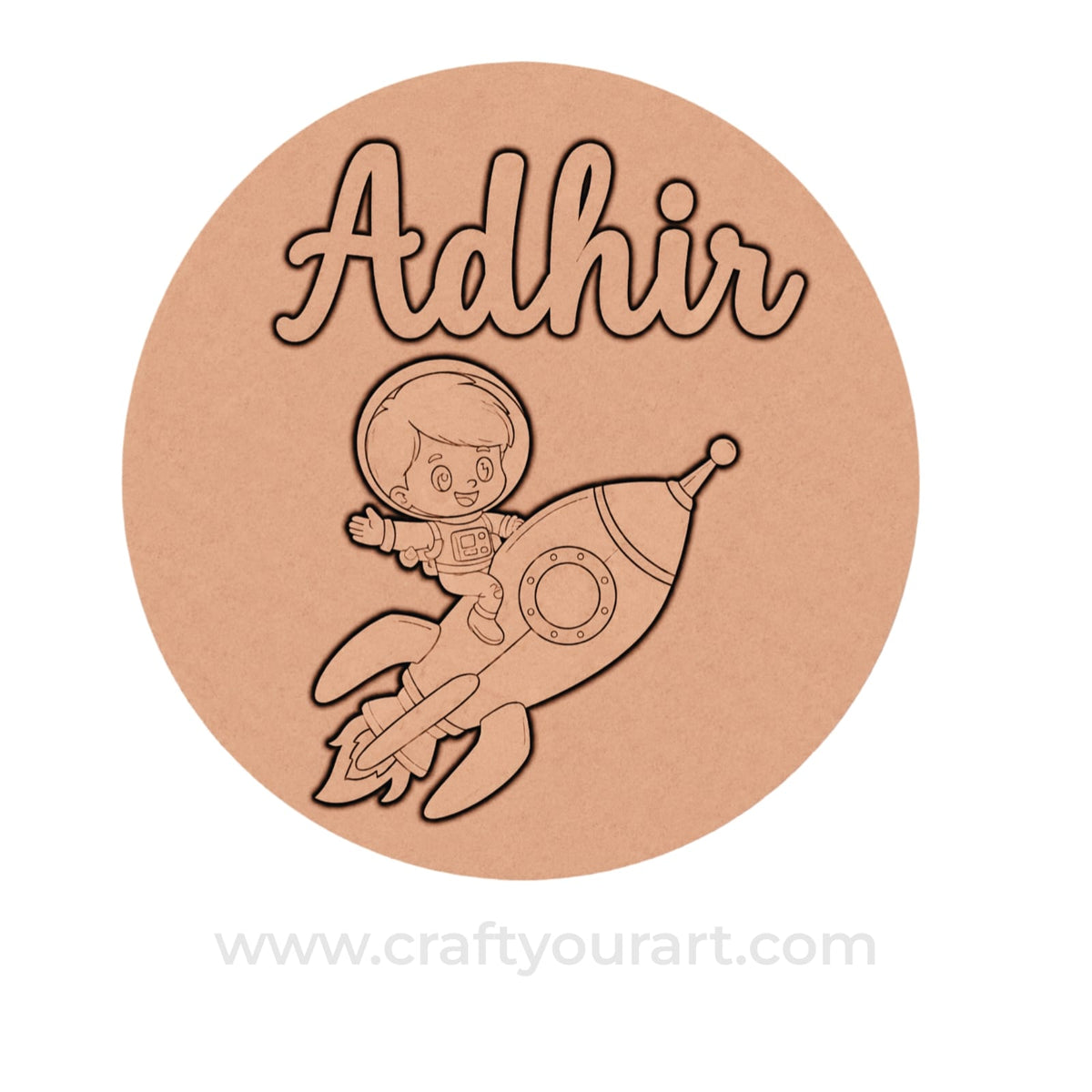 Space Theme kids Nameplate MDF Design 20
