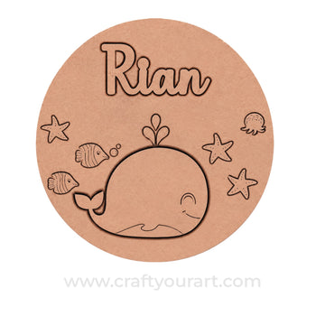 Theme kids Nameplate MDF Design 27