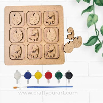 Tic Tac Toe Dinosaur Theme DIY Kit Design 3
