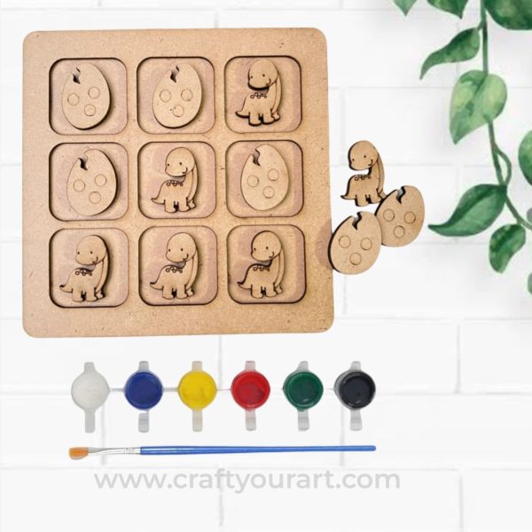 Tic Tac Toe Dinosaur Theme DIY Kit Design 3
