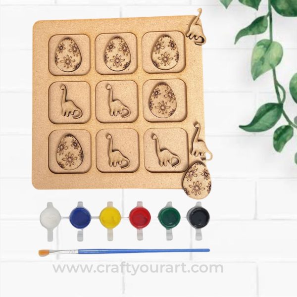 Tic Tac Toe Dinosaur Theme DIY Kit Design 4