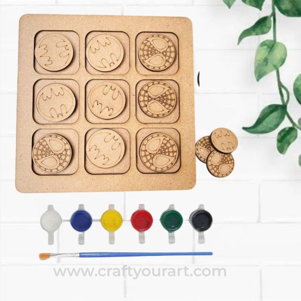 Tic Tac Toe Superhero Theme  DIY Kit Design 2