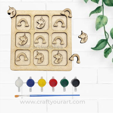 Tic Tac Toe Unicorn Theme DIY Kit Design 1