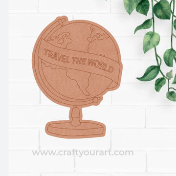 Travel The World Globe Pre Marked MDF Design 1