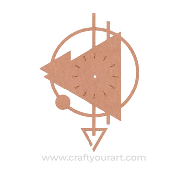 Triangle And Circle Base Clock MDF Design 1