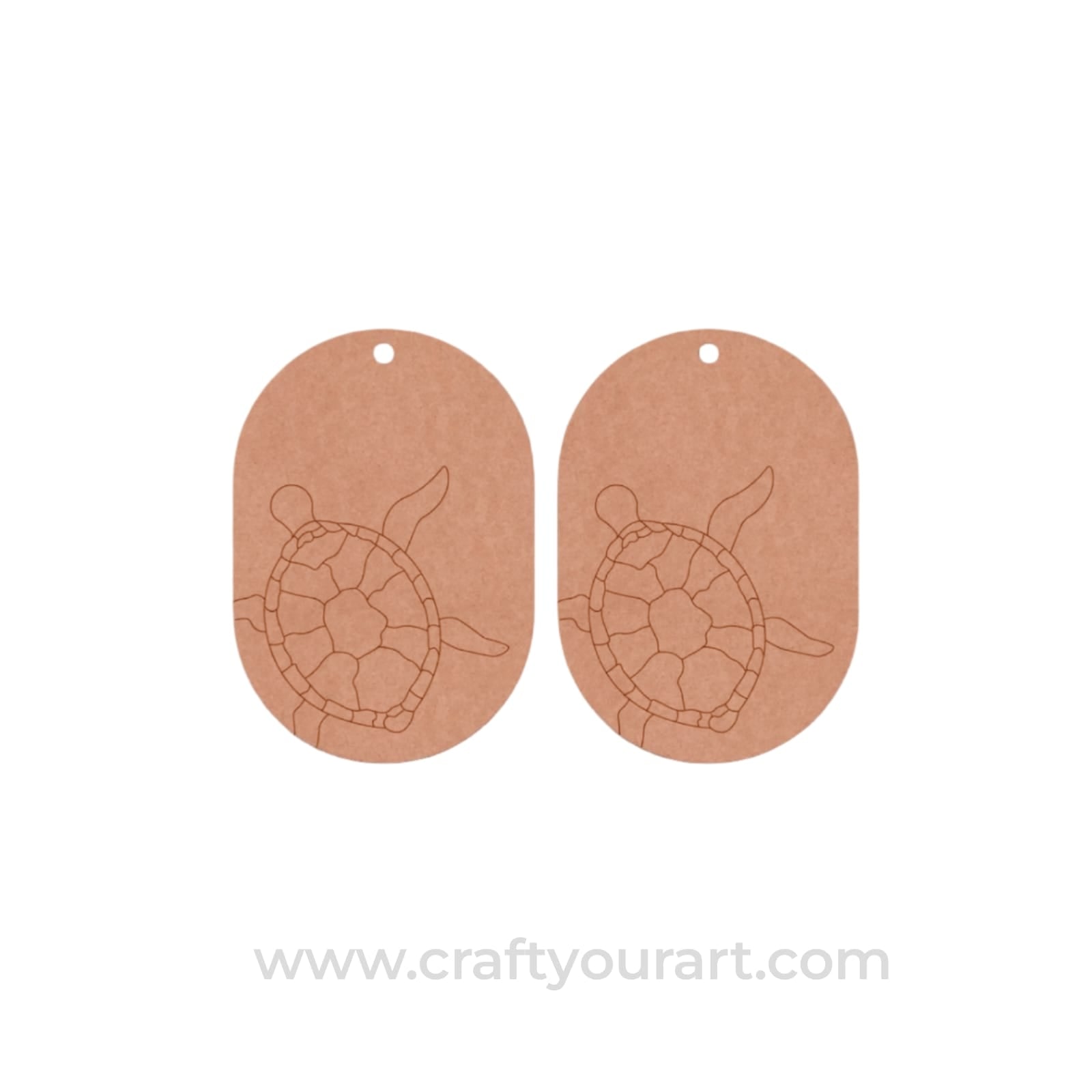 Turtle Earrings Pre Marked MDF Design 1