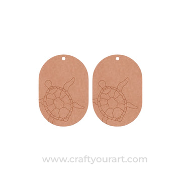 Turtle Earrings Pre Marked MDF Design 1