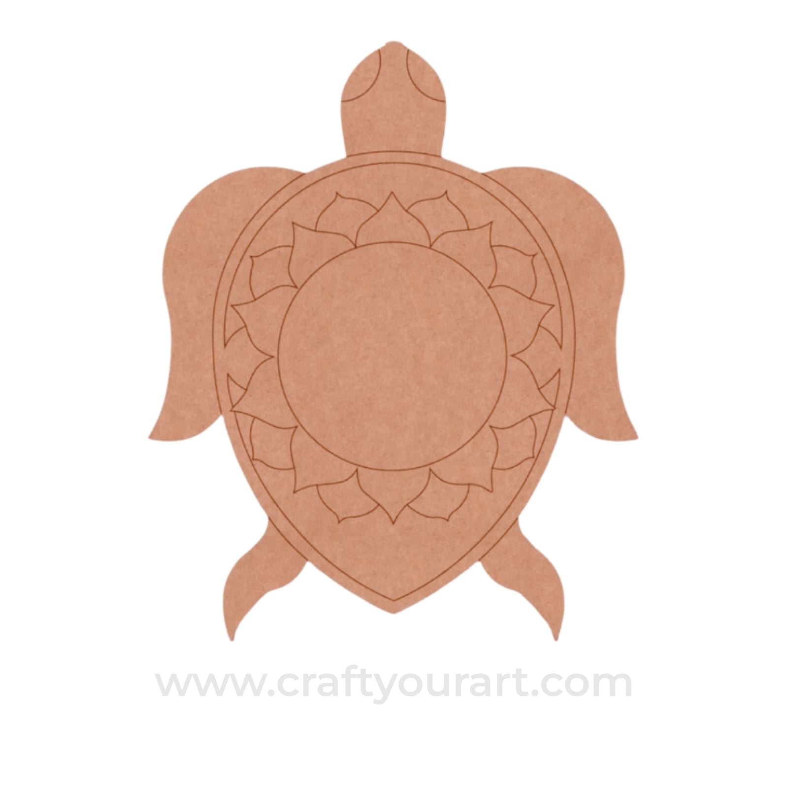 Turtle Mandala Pre Marked MDF Design 1