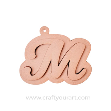 Two Layer Alphabet Keychain MDF Design 1