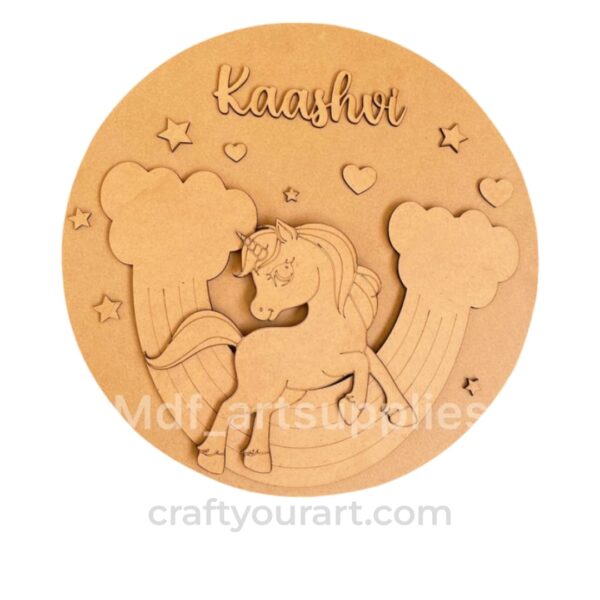Unicorn Nameplate MDF Design 1