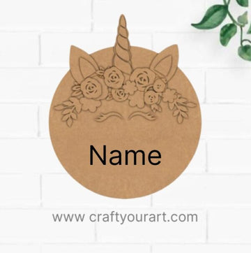 Unicorn Nameplate MDF Design 4