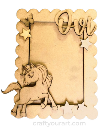 Unicorn Theme Standing MDF  Photo Frame 