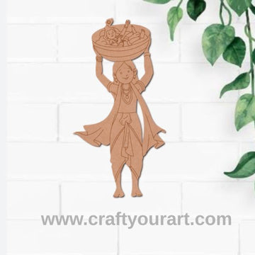 Vasudeva And Krishna Ji Pre Marked MDF Design 78