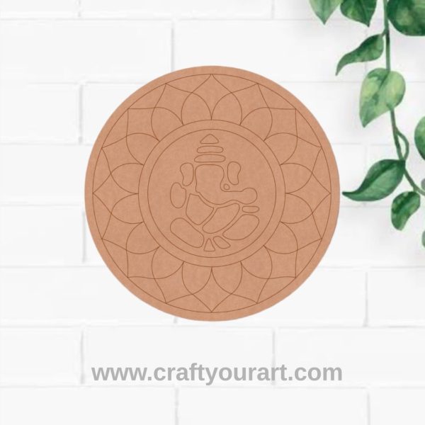 Ganesha Mandala Pre Marked Round MDF Design 40