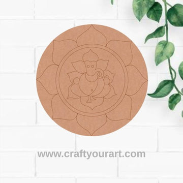 Ganesha Pre Marked Round MDF Design 54