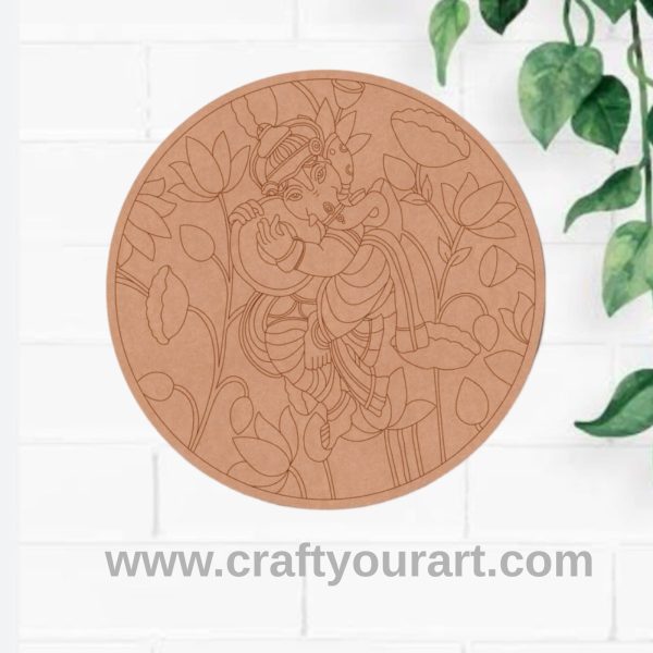 Ganesha Pre Marked Round MDF Design 20