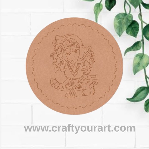 Ganesha Pre Marked Round MDF Design 50