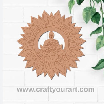 Buddha Floral Mandala Pre Marked MDF Design 15