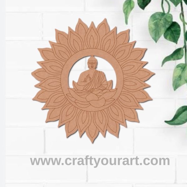 Buddha Floral Mandala Pre Marked MDF Design 15