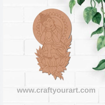 Buddha With Leaves Pre Marked MDF Design 18