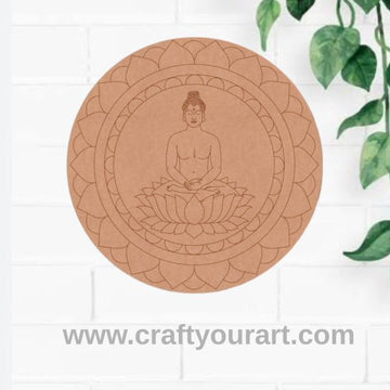 Buddha Mandala Pre Marked Round MDF Design 20