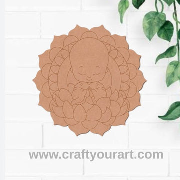 Buddha Mandala Pre Marked Round MDF Design 10