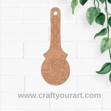 Pichwai Cow Kolam Ladle Pre Marked MDF Design 8