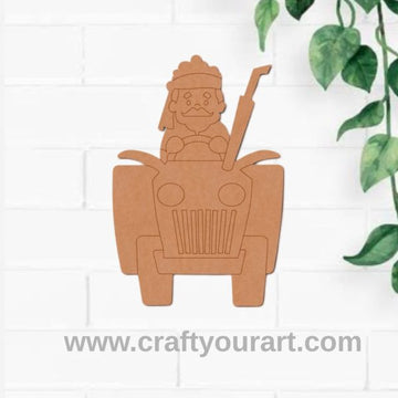 Farmer On Tractor Pre Marked MDF Design 20