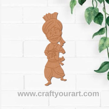 Farmer Holding Money Pre Marked MDF Design 21