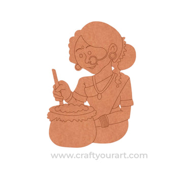 Woman Cooking Pre Marked MDF Design 1