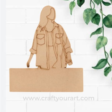 Woman Mini Nameboard Pre Marked MDF Design 6