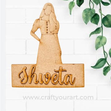 Woman Mini Nameboard Pre Marked MDF Design 8