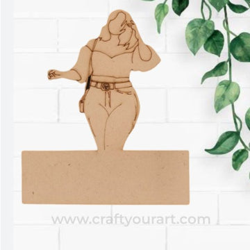 Woman Mini Nameboard Pre Marked MDF Design 9