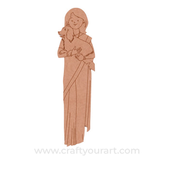 Woman With Dog Pre Marked MDF Design 1