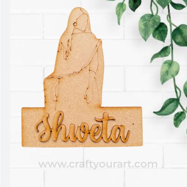 Woman Mini Nameboard Pre Marked MDF Design 2