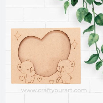 Cute Teddy  MDF Couple – Photo Frame