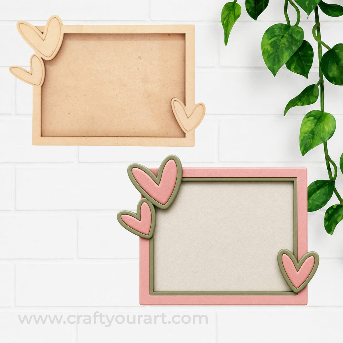 Heart Pre Marked Mini Photo Frame MDF Design 1