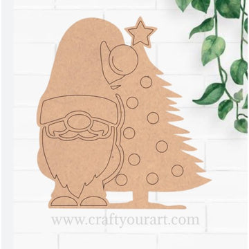Christmas Gnome and Tree Pre Marked Design 55