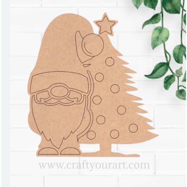 Christmas Gnome and Tree Pre Marked Design 55