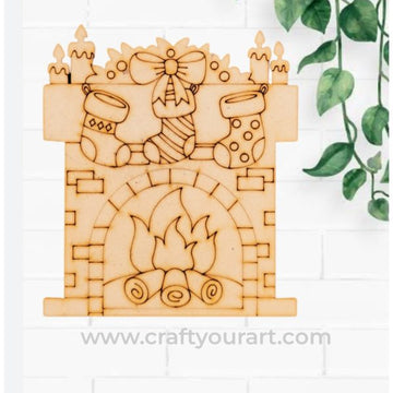 Christmas Fireplace Decor Pre Marked Design 78