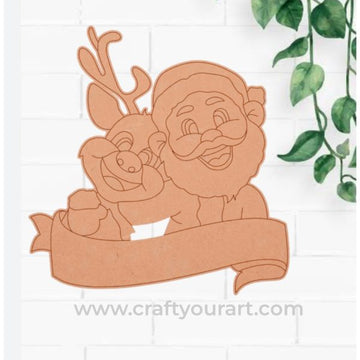 Santa With Reindeer Pre Marked Design 75