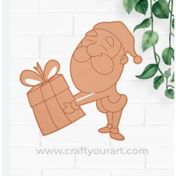 Christmas Santa Clause Holding Gift Bag Pre Marked Design 107