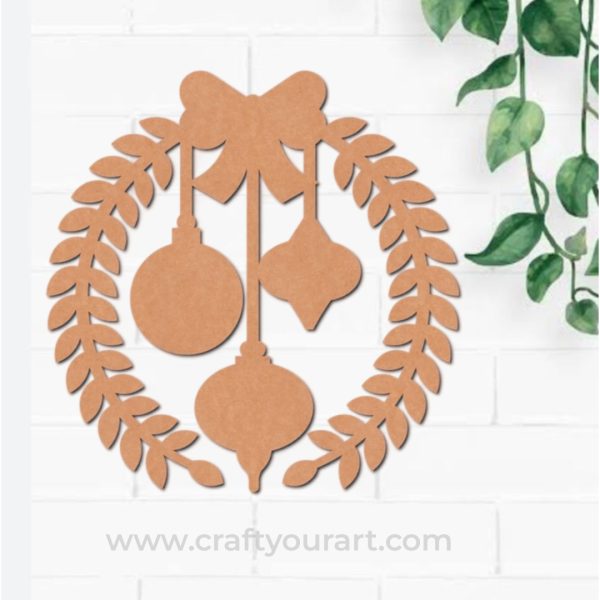 Christmas Wreath Cutout MDF Design 17