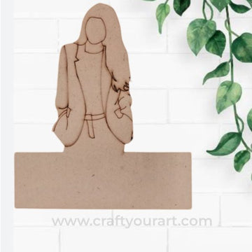 Woman Mini Nameboard Pre Marked MDF Design 3