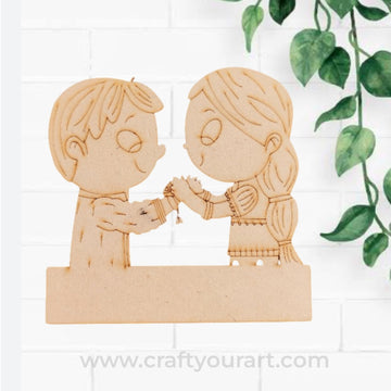 Brother and Sister Pre Marked MDF Mini Nameboard Design 1