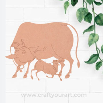 Pichwai Cow With Calf Pre Marked MDF Design 11