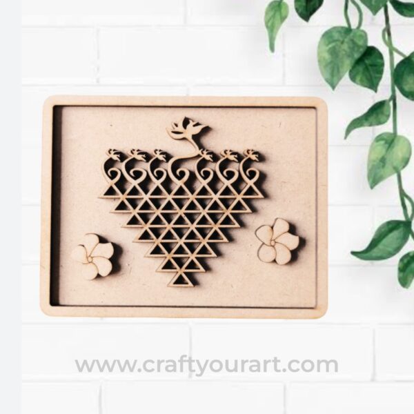 Rectangle Saraswati Yantra Frame MDF Design 25