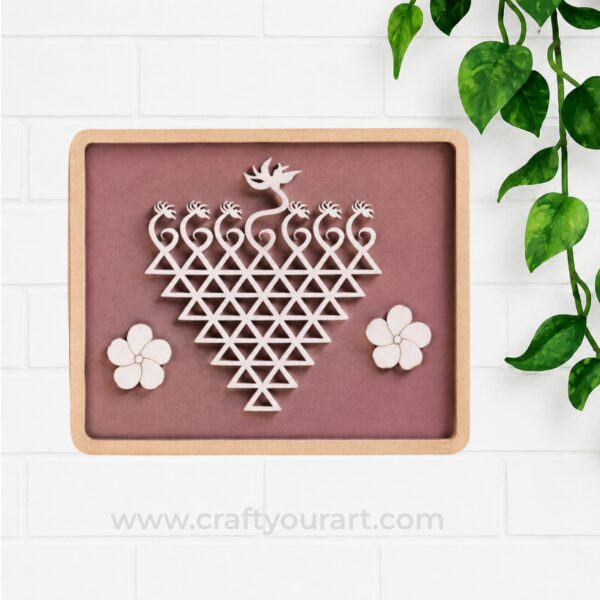 Rectangle Saraswati Yantra Frame MDF Design 25